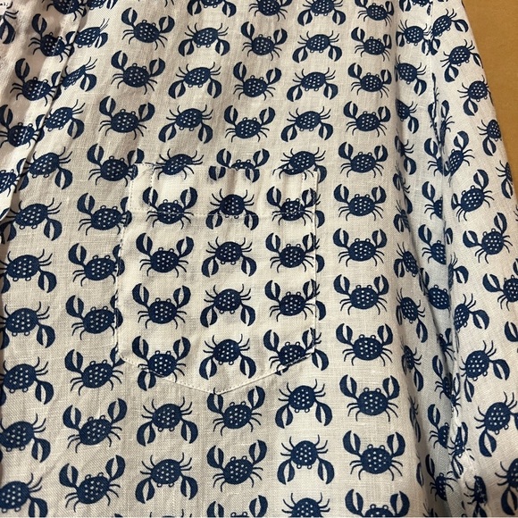 Frank & Eileen | Linen Crab Print Eileen Relaxed Button-Up Shirt Size XS - Picture 5 of 13